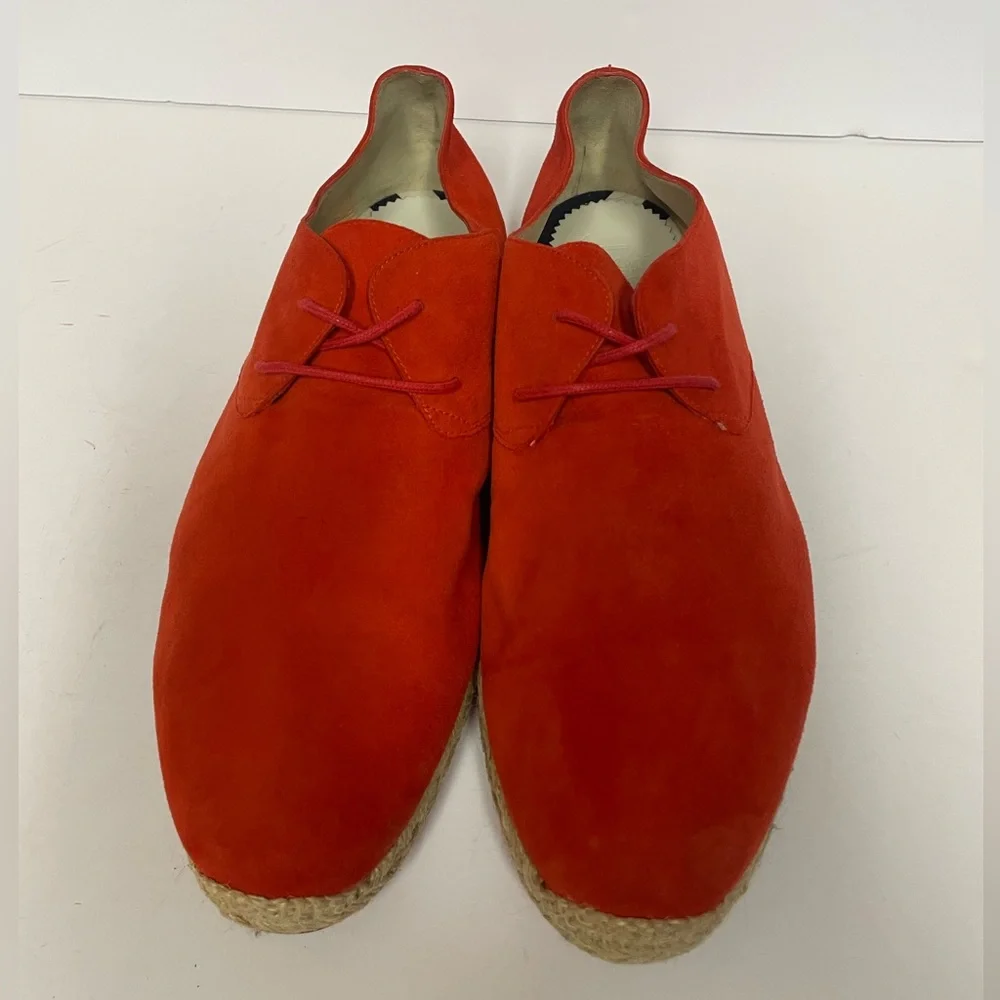 Christian Louboutin unisex Red Suede espadrille Oxford shoes 40 M 7/ W 9.5